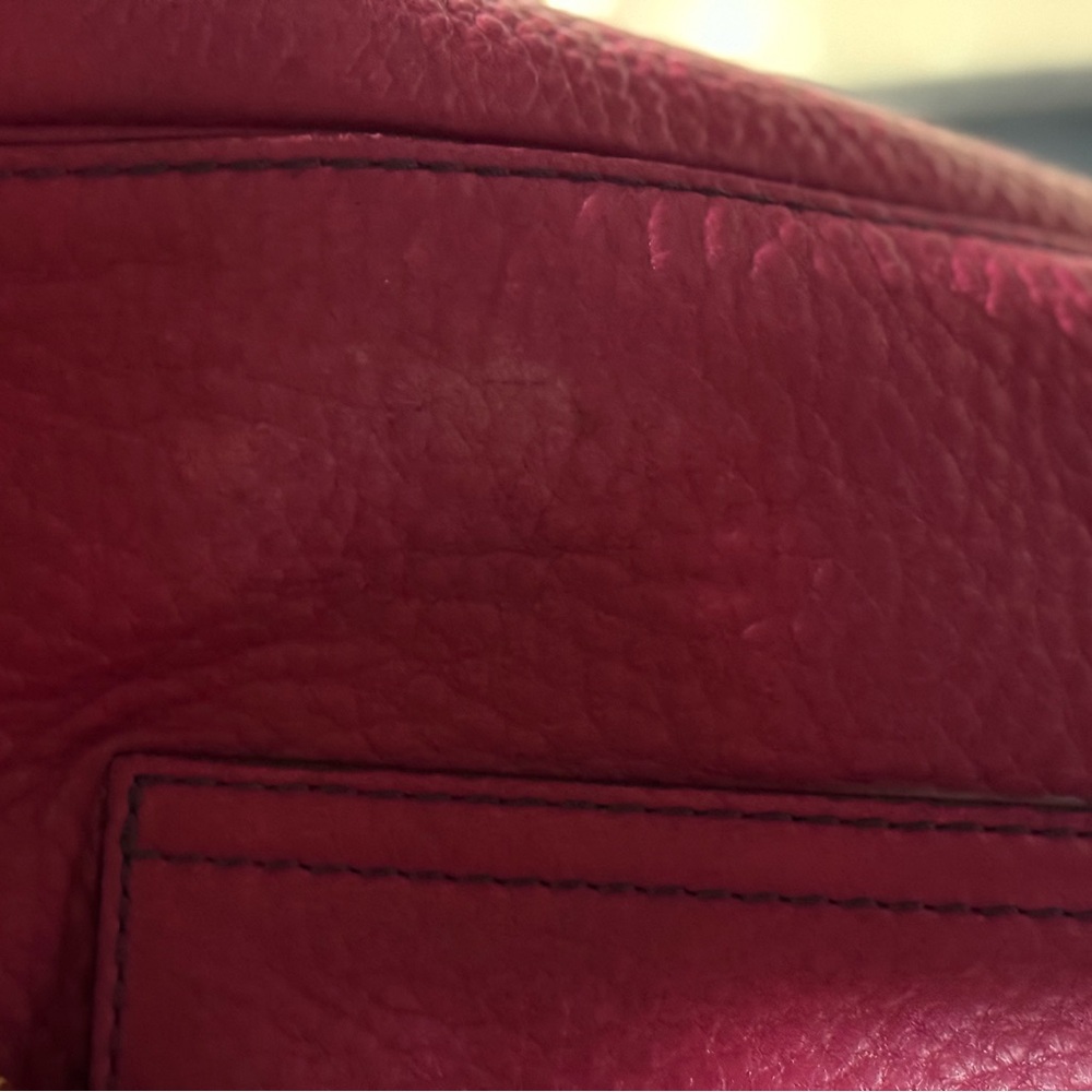 Coach Vintage Chelsea Vibrant Pink Tote Bag with Tan Handles - Picture 7 of 13